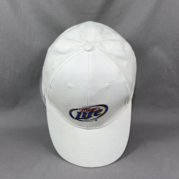 Acme Miller Lite Beer Strapback Hat Cap White Adjustable Baseball Golfer Mens - Picture 6 of 13